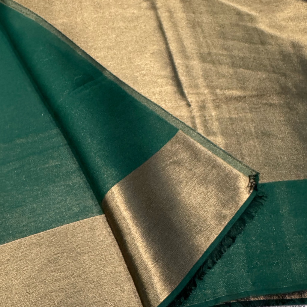 Elegant Green And Gold Fabric